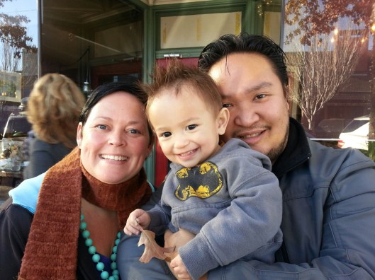 My wee family, during 2013 Holidays, making a home in Downtown Bend, Ore.